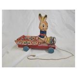 Vintage Fisher Price Bunny Bell Cart Pull Toy