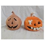 Terra Cotta and Ceramic Pumpkin Candle Holders
