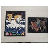 Vintage Velvet Painting and Fuzzy Poster