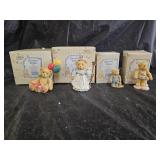 4 Cherished Teddies Figurines with Original Boxes