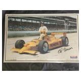 Al Unser Autographed Racing Promotional Print