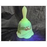 Vintage 1981 Fenton HP Custard Uranium Glass Bell