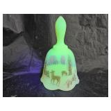 Vintage 1979 Fenton HP Custard Uranium Glass Bell