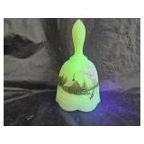 Vintage 1978 Fenton HP Custard Uranium Glass Bell