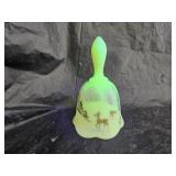 Vintage 1979 Fenton HP Custard Uranium Glass Bell
