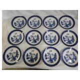 12 Vintage Blue Willow Japan Ironstone Plates