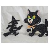 2 Vtg Melted Plastic Popcorn Halloween Decorations