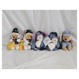 5 Walt Disney Winnie The Pooh Bean Bag Figures