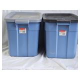 2 Rubbermaid Roughneck 18 Gallon Totes