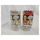 2 Vintage Libbey 1976 Little Orphan Annie Glasses