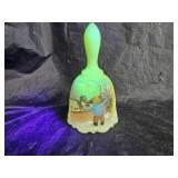 Vintage 1985 Fenton HP Custard Uranium Glass Bell