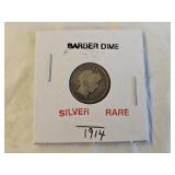 1914 Silver Barber Dime