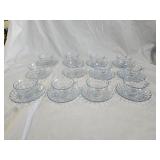 12 Vintage Anchor Hocking Bubble Cups & Saucers