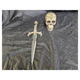 Skull Stash Box/Ashtray, Skull Fantasy Dagger