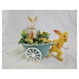 Vintage Flocked Plastic Blow Mold Easter Decor