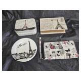 Paris Plates, Travel Box, Wallet, Stationary Box