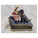 Vintage Cast Iron Speaking Dog Mechanical Bank