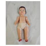 Antique 10" Paper Mache Hand Painted Doll