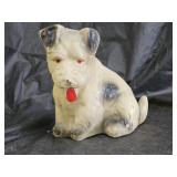 Vintage 1940s Chalkware Terrier Carnival Souvenir