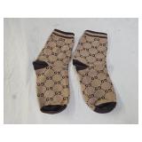 Gucci Brown GG Logo Socks