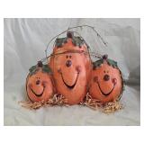 Vintage Halloween Paper Mache Pumpkin Trio