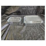 2 Vintage Marinex Glass Refrigerator Dishes