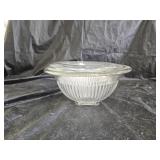 3 Vintage Federal Glass Ribbed Mixing Bowls