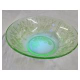Vintage Federal Glass Green Uranium Fruit Bowl