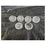 6 Pressed Glass Salt Dips