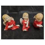 3 Vintage 1950s Japan Porcelain Angel Figurines