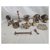 Assortment of Brass Sconces and Collectibles
