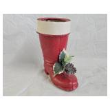 Vintage 1940s Paper Mache Santa Boot Planter