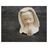 Vintage Enesco Praying Nun Miniature Head Vase