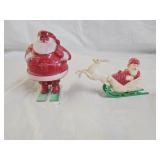 Vintage Viscaloid Santa Claus Container & Ornament