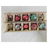 9 Vintage Glass Christmas Tree Ornaments