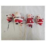 Flocked Dancing Santa And Mrs. Claus Figures