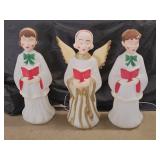 3 Vintage 1960s Church Caroler Blow Molds