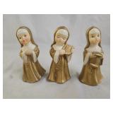 3 Vintage Japan Ceramic Chior Nuns