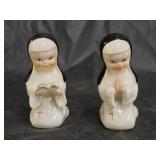 2 Vintage 1950s Japan Porcelain Nun Figurines