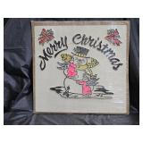 Vintage Blow Mold Merry Christmas Sign