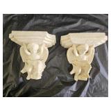 2 Cherub Decprative Wall Shelves