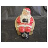 Vintage Cast Metal Sleeping Santa Advertising Bank