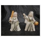 Vintage 1950s Japan Baseball Nuns Figurines