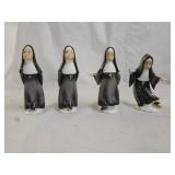 4 Vintage 1957 Lefton Porc. Roller Skating Nuns