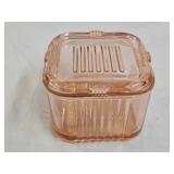 Vintage Pink Depression Covered Refrigerator Dish