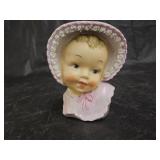 Vintage Ucagco Japan Baby Girl Head Vase