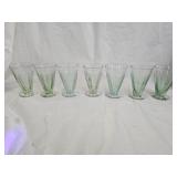 7 Vintage Libbey Green Uranium Nash Series Glasses