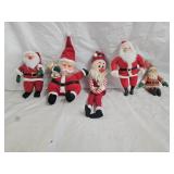 5 Vintage Santa Claus Figures