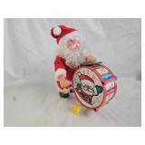 Vtg Mechanical Walking Santa Claus Drummer Toy