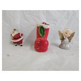 Vtg Ornament, Candy Container & Santa
